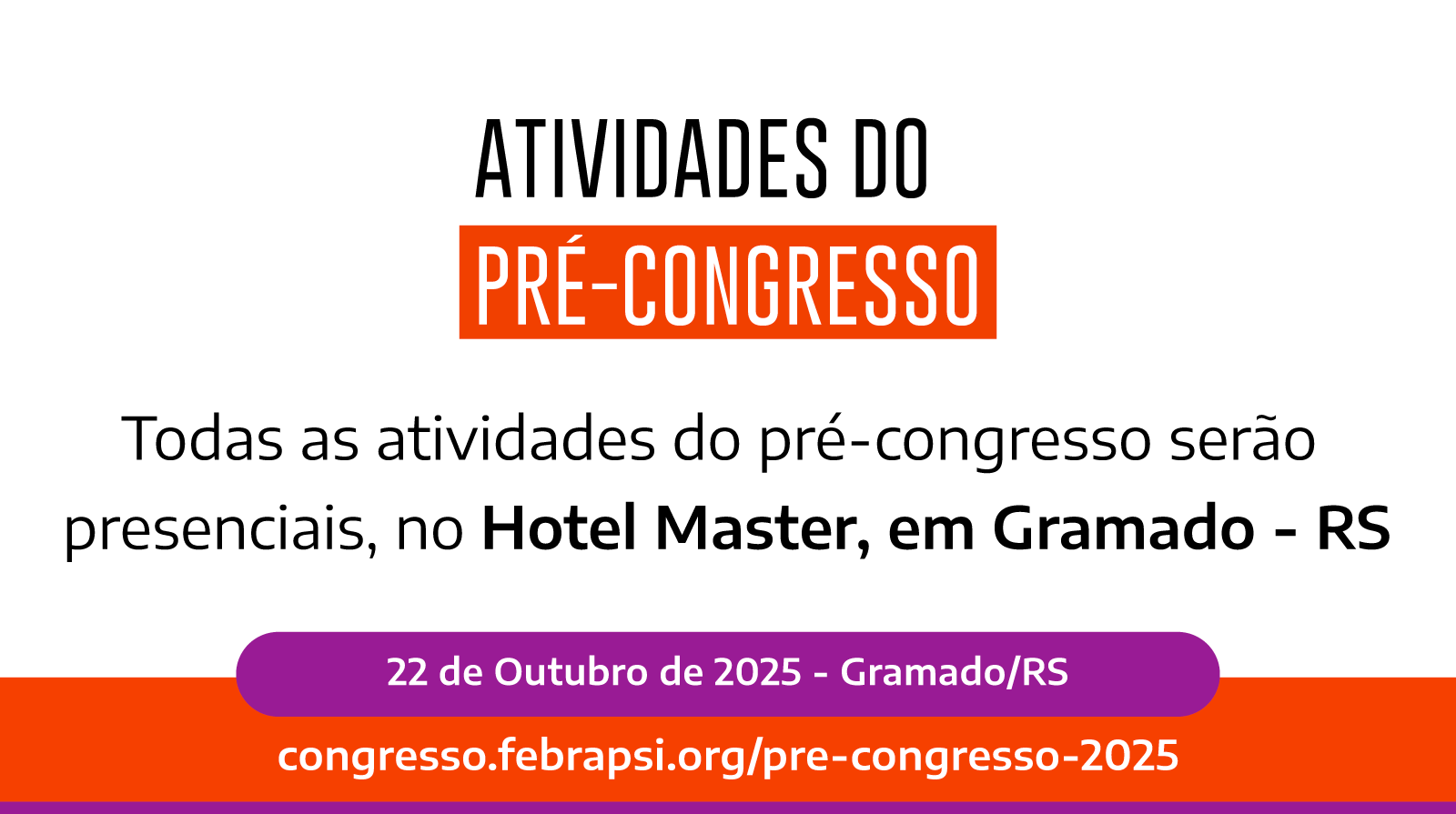 Atividades do Pré-Congresso