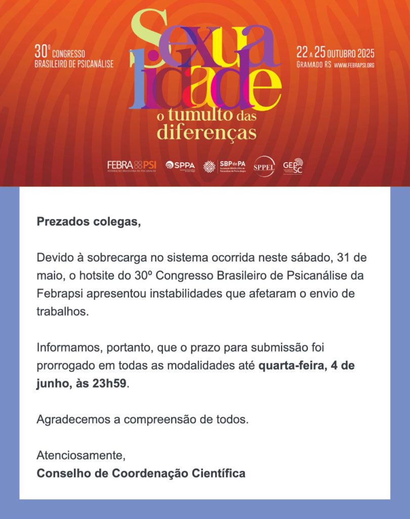 30º Congresso Brasileiro de Psicanálise - FEBRAPSI