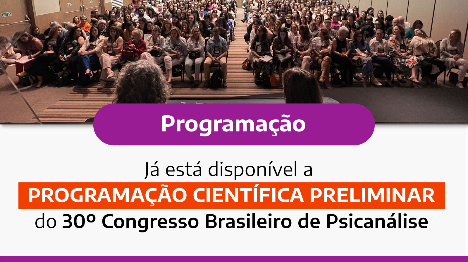 Já está disponível a Programação Científica Preliminar