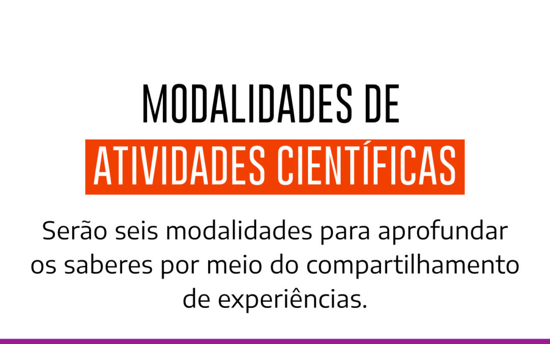 Confira as Modalidades de Atividades Científicas do 30ºCBP