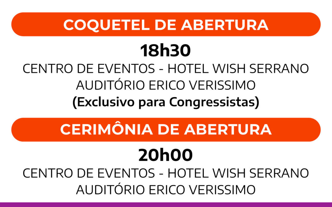 Atenção aos horários!