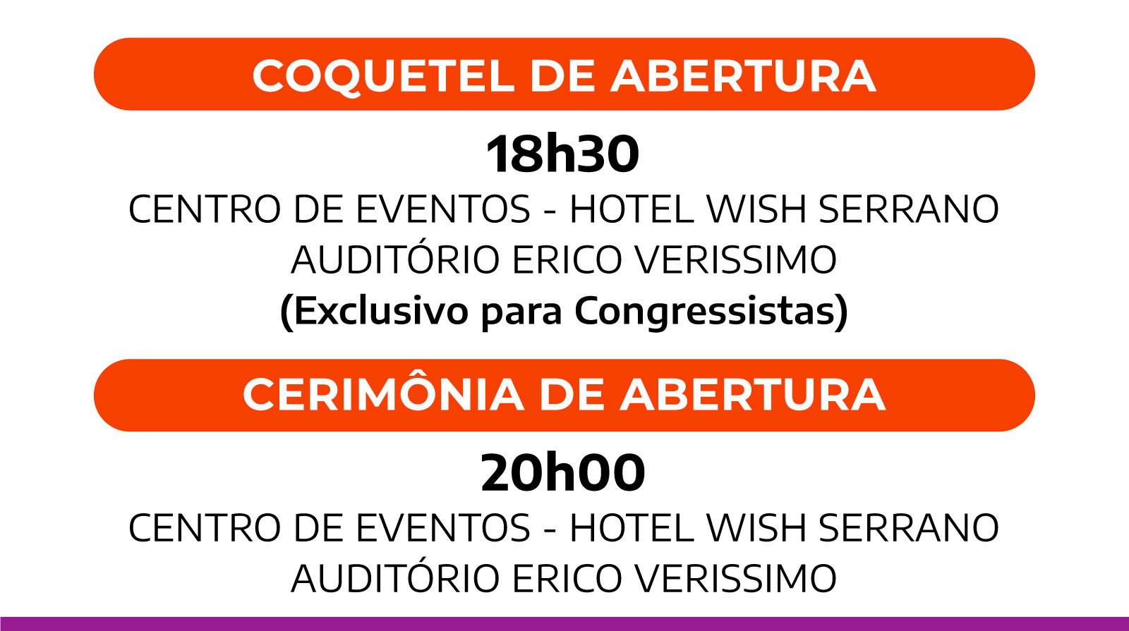 Atenção aos horários!