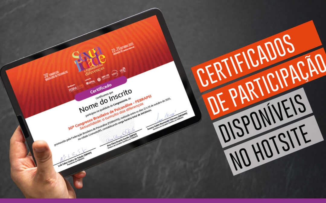 Certificados de participação disponíveis!